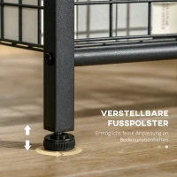 HOMCOM Beistelltisch mit gehärteten Glasplatten, 2 Ebenen, klassisches Design mit Metallstruktur, Schwarz(m-6)