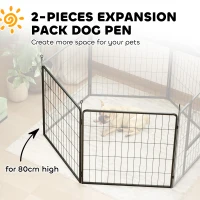 PawHut 2 Piece Dog Pen Expansion Pack for 80cm High Pet Playpen with 3 Stakes, for Small and Medium Dogs(m-4)