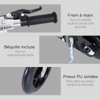 HOMCOM Trottinette Électrique 120 W Pliable pour Enfants de 7 à 12 Ans Hauteur de Guidon et Selle Réglable 10 Km/h Max. 2 Roues en PU Rouge(m-7)