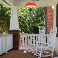 Outsunny 1500W Garden Electric Halogen Outdoor Heater Hanging Lamp Aluminum Outdoor Ceiling Mounted Heat Warmer - Red(m-2)