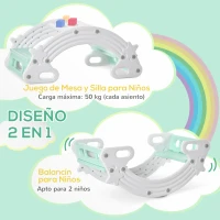 HOMCOM Balancín Mecedora para Niños de +18 Meses Balancín Infantil Multiuso con Reposabrazos 100x54x42 cm Gris(m-4)