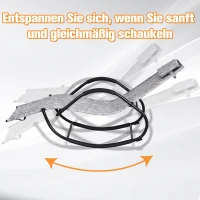 Outsunny Schaukelstuhl, Schaukelliege mit Kopfkissen, Gartenliege, Schwungliege, Texteline, Grau, 160 x 61 x 79 cm(m-7)