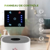 HOMCOM Purificateur d'air HEPA, Ioniseur, CADR 225m³/h mode de veille silencieux 50W minuterie 4 vitesses - dim. 22L x 22l x 36H cm - blanc(m-6)