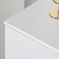 HOMCOM Buffet commode meuble de rangement 4 tiroirs coulissants 2 placards avec étagère blanc chêne clair(m-6)