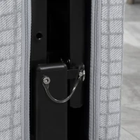 HOMCOM Klappbett, Gästebett, neigbare Rücklehne, Armlehnen, 8 Rollen, Stahlrahmen, hellgrau+schwarz, 190 x 76 x 33cm(m-8)