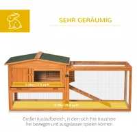 PawHut Kleintierstall Kleintierkäfig Kleintierhaus mit Asphaltdach Tannenholz Orange(m-5)