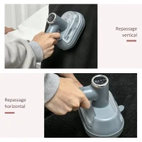 HOMCOM Défroisseur à Main Défroisseur Vapeur Vertical 1200W Prêt en 35s 100 ml Réservoir d'eau Défroisseur Portatif pour voyage 2 niveaux de vapeur - gris(m-4)