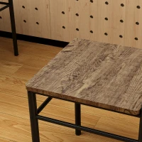 HOMCOM Five-Piece Minimal Dining Set - Oak-Effect/Black(m-8)