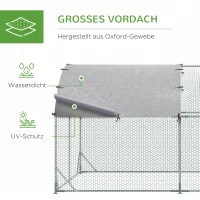 PawHut Gehege für Kleintiere, Outdoor-Freilaufgehege für Hühner, Kaninchen, Enten, stabile Konstruktion, Stahl und Oxford-Stoff(m-4)