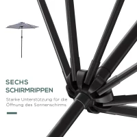 Outsunny Sonnenschirm Gartenschirm Terrassenschirm Gestell Stahl im Freien Blauer Streifen Ø230 x 216 cm(m-8)