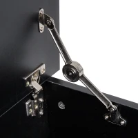 HOMCOM Truhe Aufbewahrungsbox Sitztruhe mit Stauraum Sicherheitsscharniere Holzkiste mit klappbarem Deckel für Wohnzimmer, Schlafzimmer, Spanplatte Schwarz 100 x 40 x 40cm(m-9)