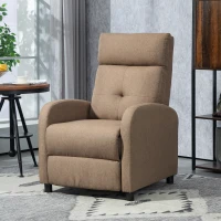 HOMCOM Sillón Reclinable Manual Sofá Individual con Reclinación hasta 155º Carga 150 kg Marrón(m-2)