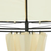 Outsunny Gazebo da Giardino Rotondo con Doppio Tettuccio, Cinghie e Tende, Ø3.5x2.8m, Bianco(m-9)