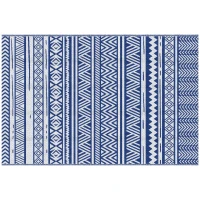 Outsunny Tapis extérieur Style Graphique - Tapis réversible 2 Motifs - dim. 2,74L x 1,82l m - PP Haute densité 310 g/m²(m-8)