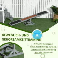 PawHut Hundewippe Aqulity-Wippe Hundesportwippe, 180 x 30 x 30 cm, Grau + Braun(m-7)