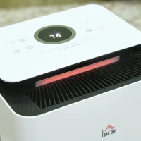 HOMCOM Deshumidificador Eléctrico 10L/día Depósito de Agua 2,5L con 5 Modos 2 Velocidades Temporizador 25x25x50,5cm Blanco(m-9)