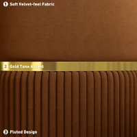 HOMCOM Velvet-Feel Storage Ottoman - Brown(m-5)