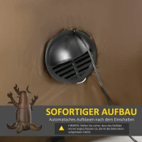 HOMCOM Aufblasbarer Halloween Baum Gespenst mit 3 Lichtern für den Garten Polyester Braun 180 x 140 x 240 cm(m-6)
