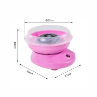 HOMCOM Machine barbe à papa pied antidérapant avec 10 tiges de bambou et 1 cuillère 27l x 26l x18hcm rose(m-3)