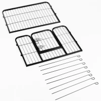 PawHut Recinto Recinzione box per Animali Cani Gatti Cuccioli Roditori Rete Gabbia di Ferro per Esterno Giardino 80x60cm 8pz(m-9)