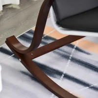 HOMCOM Rocking chair fauteuil à bascule grand confort coussin amovible coton gris bois eucalyptus(m-7)