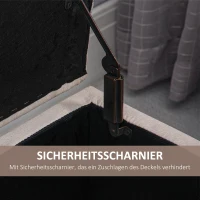 HOMCOM Sitzbank mit Stauraum Polsterbank mit Leinenoptik, Sitztruhe mit Holzbeine, Truhenbank für Wohnzimmer Schlafzimmer Flur 100 x 40 x 44 cm Cremeweiß(m-7)