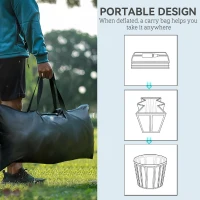 SPORTNOW 300L Outdoor Ice Bath Tub, with Lid, Cover, Carry Bag, Black(m-7)