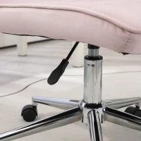 HOMCOM Bürostuhl Office-Stuhl Schreibtischstuhl, höhenverstellbar, Samtoptik, 51 cm x 64 cm x 78-88 cm, Rosa(m-9)