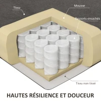 HOMCOM Canapé-lit convertible 3 places dossier inclinable 3 positions avec 2 coussins grand confort 189 x 91 x 84 cm gris(m-6)