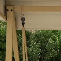 Outsunny Three-Seat Garden Swing Chair, with Adjustable Canopy - Beige(m-8)