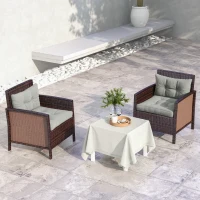 Outsunny 2-Piece Seat Cushions Back Pillows Replacement, Patio Chair Cushions Set for Indoor Outdoor, Light Grey(m-2)