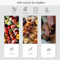 Outsunny Holzkohlegrill Grill BBQ Standgrill Holzkohle Kohlegrill Gartengrill, Edelstahl, Silber, 104 x 30 x 68 cm(m-6)