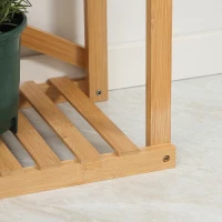Outsunny Étagère à plantes en bambou étagère à fleurs support de pots de fleurs 4 niveaux de rangement 96 x 25 x 127 cm naturel(m-8)