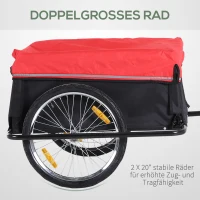 HOMCOM Fahrradanhänger Klappbar Lastenanhänger mit Kupplung,Transportwagen bis 40 kg belastbar, Transportanhänger Anhänger für Fahrrad Handwagen 140 x 88 x 60 cm(m-6)