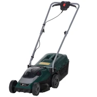 Durhand Akku-Rasenmäher mit 32 cm Schnittbreite 30-Liter-Grasfangkorb Höhenverstellung mit 2,5-Ah-Akku und Ladegerät 120 x 38 x 98 cm(m-10)