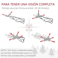 HOMCOM Árbol de Navidad Artificial de 1,8m 650 Ramas con 150 Luces LED y 100 Decoraciones Incluidas Ø106x180 cm Verde(m-8)