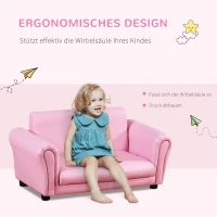 HOMCOM Kindersessel mit Fußhocker, Kindercouch mit Hocker, Kindersofa, Sofa Sessel, Rosa 83 x 42 x 41 cm(m-5)