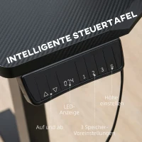 Vinsetto elektrischer Schreibtisch Tischgestell mit Motor höhenverstellbar 74,5-114,5 cm Schreibtischständer Stehschreibtisch Computertisch Bürotisch Memory-Steuerung Metall(m-4)