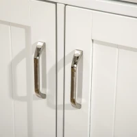 HOMCOM Desserte îlot de cuisine 3 placards étagères réglables 2 plans de travail en bois 2 tiroirs 76 x 97,5 x 92,5 cm blanc(m-8)