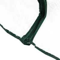 Outsunny Serre de Jardin 143L x 73l x 195H cm 4 tablettes Acier PE Haute densité 140 g/m² Anti-UV avec Porte déroulante Transparent Vert(m-7)