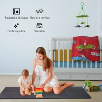 HOMCOM Tappeto Palestra per Fitness in EVA, Tappetino Yoga Antiscivolo da 8 Pezzi per Yoga Pilates Casa, 63.5x63.5x2cm, Nero(m-4)