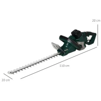 Durhand Elektro Heckenschere Akku Elektrischer Heckenschneider mit 350 W Motorleistung Kabellos 180° Drehgriff 52cm Schnittlänge Stahl ABS Grün+Schwarz(m-3)