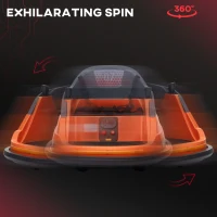 HOMCOM Bumper Car, 360° Rotation Spin 12V Kids Electric Car with Lights, Music, for Ages 1.5-5 Years - Orange(m-4)