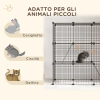 PawHut Recinto per Animali Modulabile con 31 Pannelli, 2 Porte e 2 Rampe, in Acciaio e PP, 105x45x105 cm, Nero(m-4)