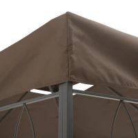 Outsunny 3x4m Gazebo Replacement Roof Canopy 2 Tier Top UV Cover Garden Patio Outdoor Sun Awning Shelters, Brown  (TOP COVER ONLY)(m-9)