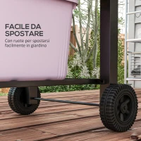 Outsunny Barbecue da Giardino a 2 Ruote con Griglia, Affumicatore e Fornello, in Metallo e Ghisa, 124x66x112 cm, Nero(m-9)