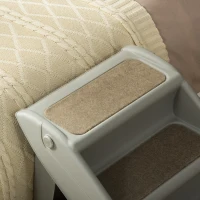 PawHut Foldable Four-Step Pet Stairs, for Cats, Small Miniature Dogs, with Non-Slip Mats 62 x 38 x 49.5cm - Grey(m-9)