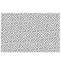 Outsunny Outdoor Rug Reversible Mat Plastic Straw Rug Portable RV Camping Mat for Garden Picnic Indoor, 152x243cm, Light Grey(m-11)