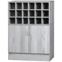 HOMCOM Buffet cuisine meuble de rangemen avec 1 placard double porte étagère réglable - 70 x 40 x 98 cm - gris(m-10)