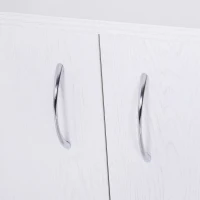 HOMCOM Rolling Kitchen Trolley Microwave Cart 2-Door Cabinet Storage Shelves w/ Wheels White(m-9)